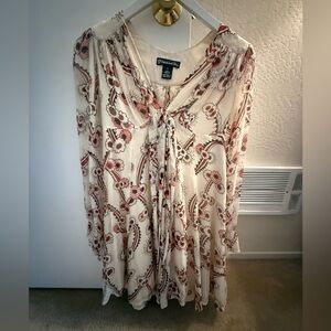 Express Cream and Red Floral Dress
